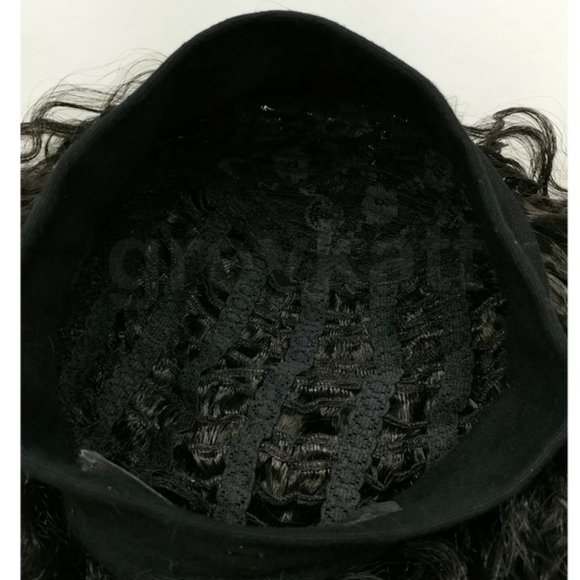 Black curly headband wig